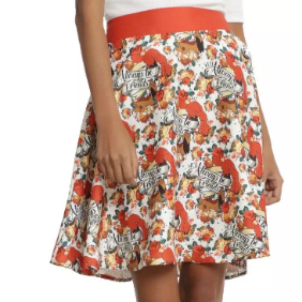 Disney Fox And The Hound Toss Print Circle Skirt - XL NEW With Tags